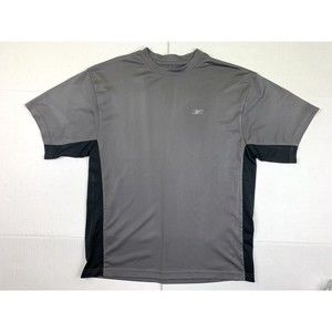 Reebok Men's Adult Sz L Tee Shirt Play Dry Athletic Short Sleeve Gray Black